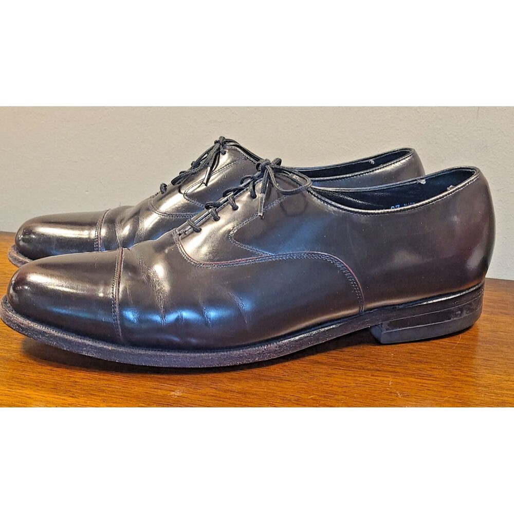 VTG Florsheim 30354 Mens Oxford Lace Up Shoes 10 E 150465 MAROON BURGUNDY BLACK